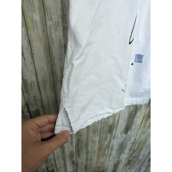 Expressions By Leslie Women's Art Wear 100% Cotton Short Sleeve Button Down Top - Picture 8 of 12